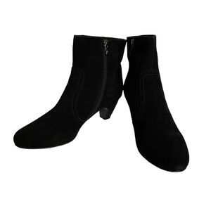 midnight velvet Black Faux Suede Boots. 3” Heel. Size 11